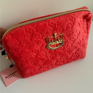 Juicy Couture Coral color Quilted Cosmetic Bag